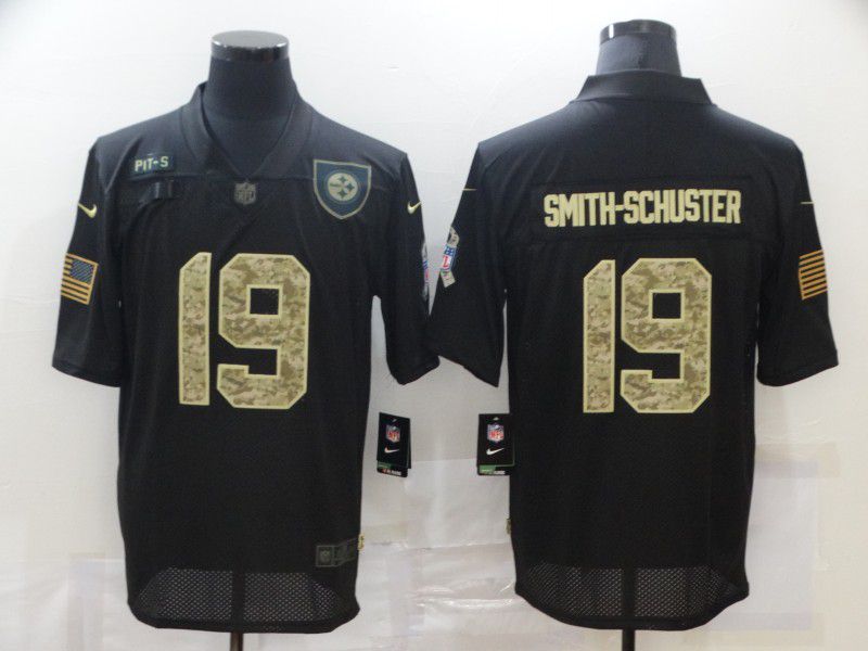 Men Pittsburgh Steelers #19 Smith-schuster Black camo Lettering 2020 Nike NFL Jersey